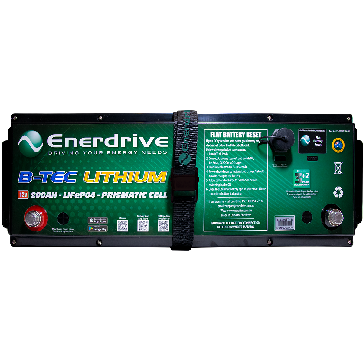 B-TEC 12V 200Ah G2 Lithium Battery